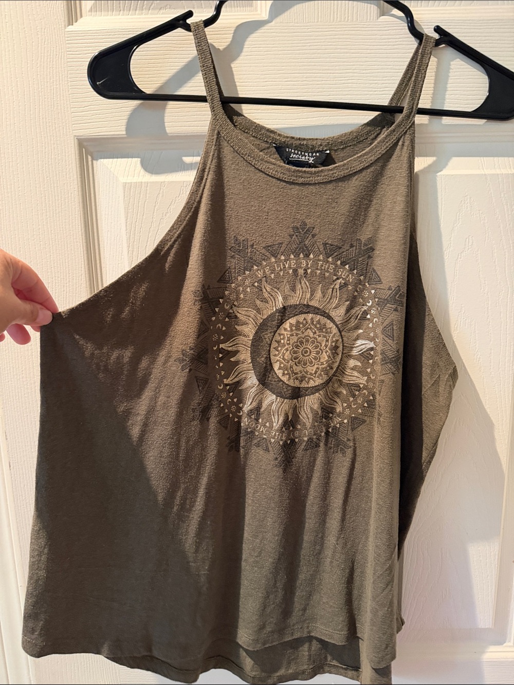 Streetwear Society Olive Graphic High Neck Tank